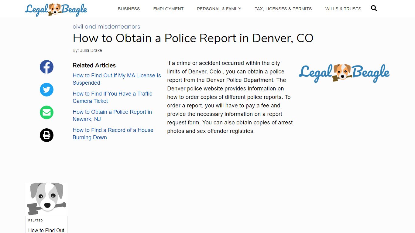 How to Obtain a Police Report in Denver, CO | Legal Beagle